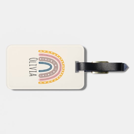 Lindo Arcoiris Boho Acuarela Multicolor  ラゲッジタグ (裏面横)