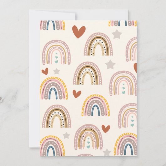 Lindo Arcoiris Boho Acuarela Multicolor 招待状 (裏面)