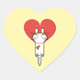 Lindo gatito aferrado al amor. Gato, cat, kitten ハートシール