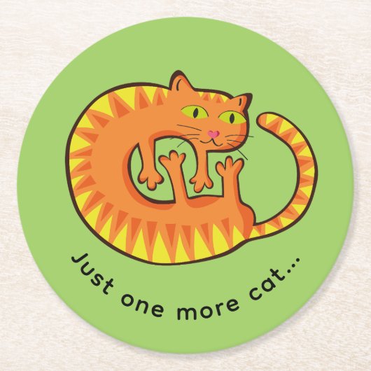 Lindo Gato, gato, gatito ラウンドペーパーコースター (正面)