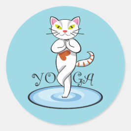 Lindo gato yoga ラウンドシール