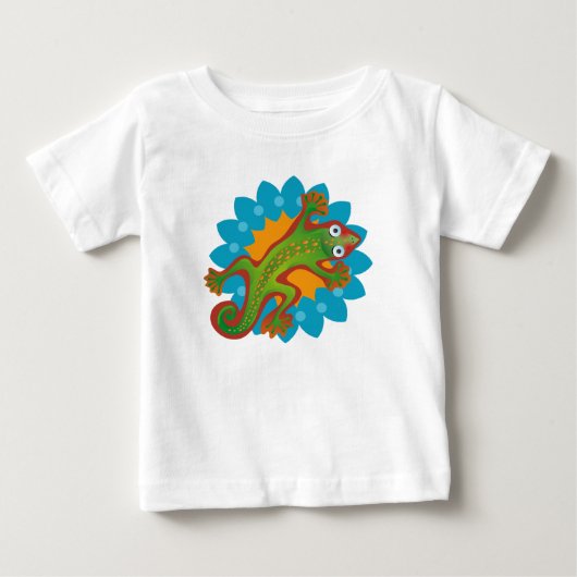 Lindo lagarto verde ベビーTシャツ (正面)