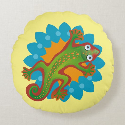 Lindo lagarto verde ラウンドクッション (正面)