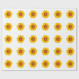 Lindo papel de presente flor Amarela Gazânia ラッピングペーパー