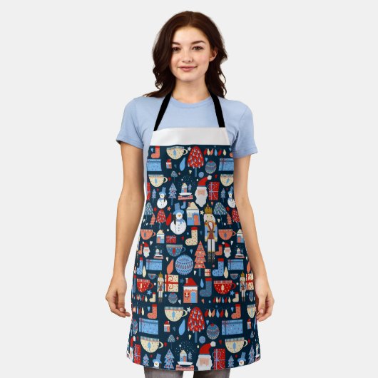 lindo patrón de Navidad エプロン (着用した状態)