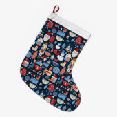 lindo patrón de Navidad ラージクリスマスストッキング (正面 (吊り時))