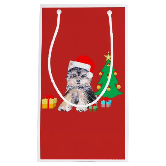 Lindo perrito de Navidad スモールペーパーバッグ (正面)