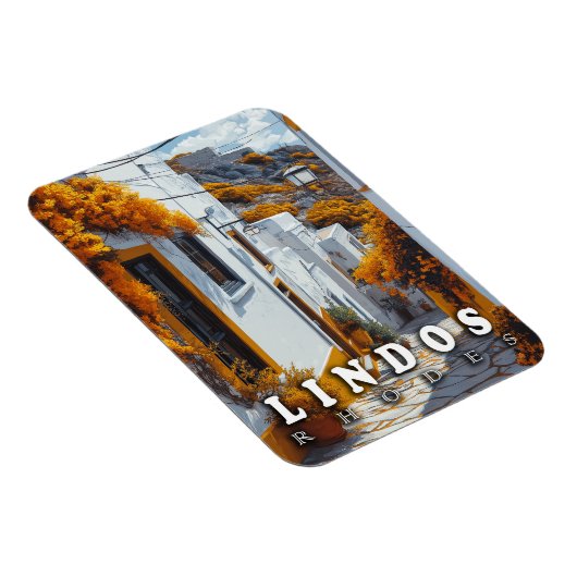 Lindos, Rhodes ：ギリシャヴィンテージ建築 マグネット (右側)