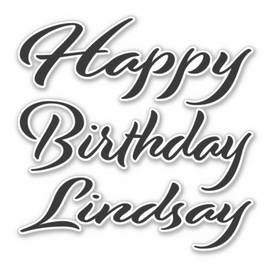 Lindsay Name Vorname black Sticker Geburtstag シール (正面)
