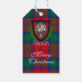 Lindsay Scottish Clan Tartan & Crest ギフトタグ