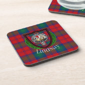 Lindsay Scottish Clan Tartan & Crest コースター (左側)