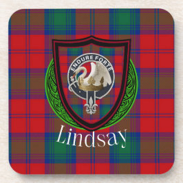 Lindsay Scottish Clan Tartan & Crest コースター