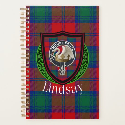 Lindsay Scottish Clan Tartan & Crest プランナー手帳 (正面)