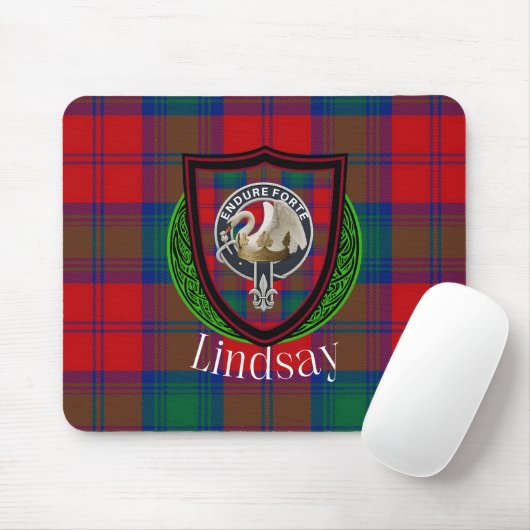 Lindsay Scottish Clan Tartan & Crest マウスパッド (マウス)