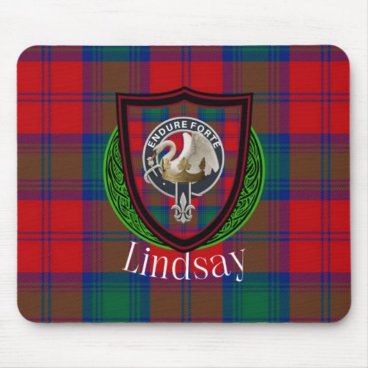 Lindsay Scottish Clan Tartan & Crest マウスパッド (正面)