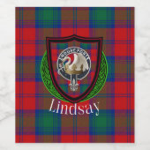 Lindsay Scottish Clan Tartan & Crest ワインラベル (シングルラベル)