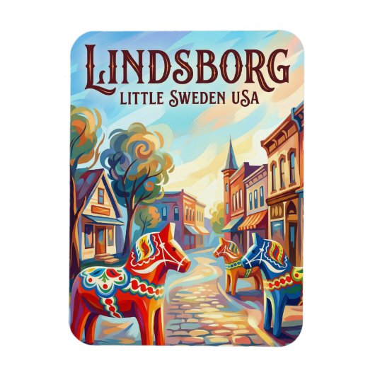 Lindsborg USA マグネット (縦)