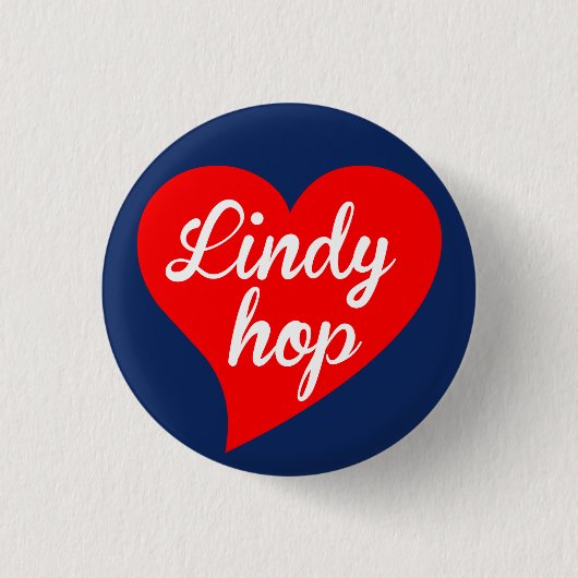 Lindyホツプの赤いハートの船員 缶バッジ (正面)