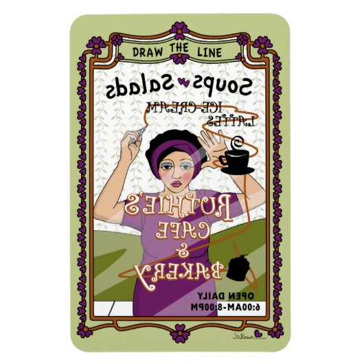 Line_A_4x6冷蔵庫磁石を描画する マグネット (縦)