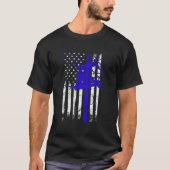 Line American Flag Electric Cable For Patriotic Li Tシャツ (正面)