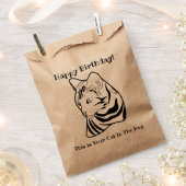 LIne Art おもしろい Cat 2インバッグパーソナライズされた フェイバーバッグ (クリップ留めされた状態)