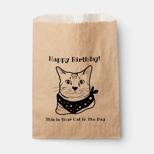 LIne Art おもしろい Cat 3インバッグパーソナライズされた フェイバーバッグ (正面)