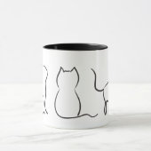 Line art cats マグカップ (中央)