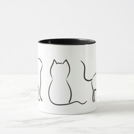 Line art cats マグカップ (中央)
