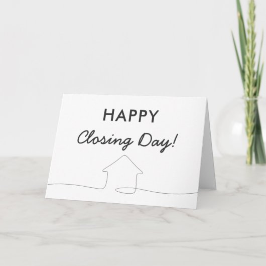Line Art Closing Day Neutral Real Estate Agent カード (正面)