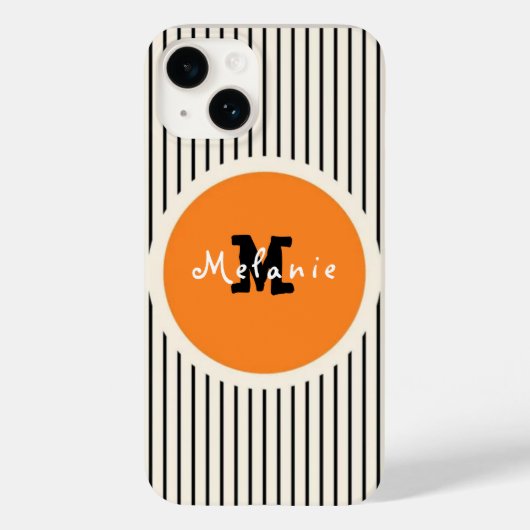 Line art contemporary aesthetic minimal Monogram Case-Mate iPhoneケース (裏面)