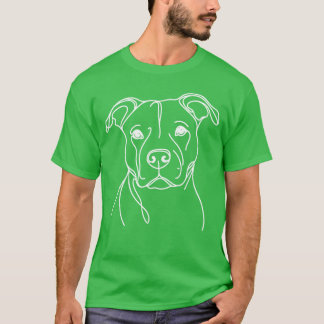 Line Art Dad Mom Dog Pitbull gift Tシャツ