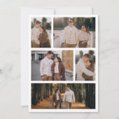 Line Art Deco Black & White Wedding Save the Date セーブザデート (裏面)