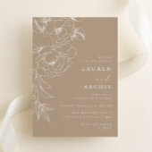 Line Art Floral Elegant Wedding 招待状