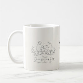 Line Art Grandparents Day / Abuelos Minimalista コーヒーマグカップ