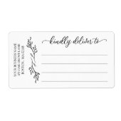 Line Art Greenery Businessが親切に提供 ラベル (正面)