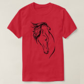 Line Art Horse Head Tシャツ (デザイン正面)