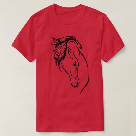 Line Art Horse Head Tシャツ (デザイン正面)