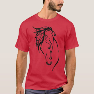 Line Art Horse Head Tシャツ