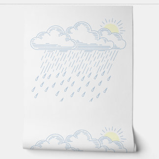 Line Art Illustration of Rain and Sunshine 壁紙