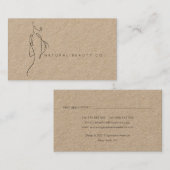  Line Art Ink Modern Womens Female Natural KRAFT 予約カード (正面/裏面)