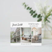Line Art Just Sold Neutral Real Estate Agent ポストカード (スタンド正面)