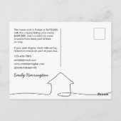 Line Art Just Sold Neutral Real Estate Agent ポストカード (裏面)