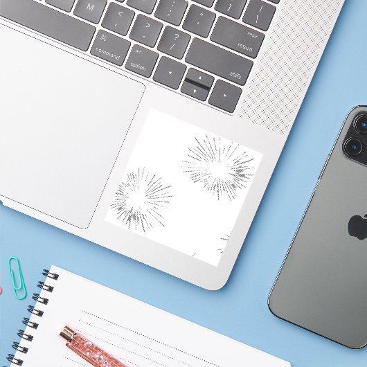 Line art, Light Grey, GeysCustom-Cut Vinyl Sticker シール (ノートパソコンとiPhone)