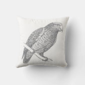 Line Art of Parrot (Gray) Fine Art クッション (裏面)