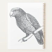 Line Art of Parrot (Gray) Fine Art プランナー手帳 (裏面)
