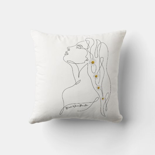 Line Art of Woman開花 クッション (裏面)