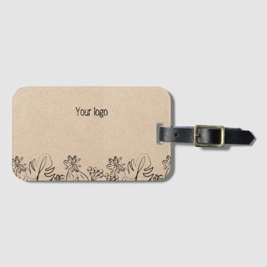  Line Art on Kraft Paper  ラゲッジタグ (正面横)