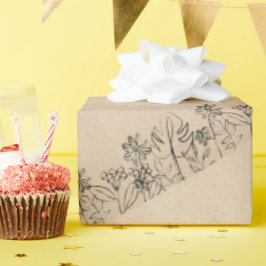  Line Art on Kraft Paper  ラッピングペーパー