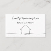 Line Art QR Code Neutral Real Estate Agent 名刺 (正面)