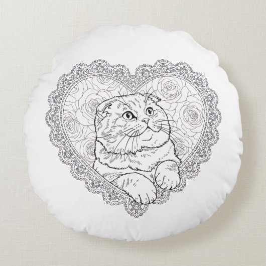 Line Art Ritual Collection - ラウンドクッション (正面)